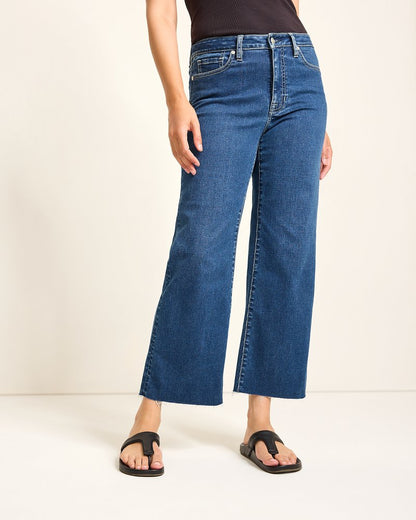 Tommy Bahama High-Rise Cropped Wide-Leg Jeans
