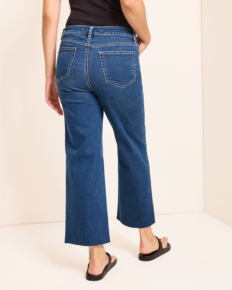 Tommy Bahama High-Rise Cropped Wide-Leg Jeans