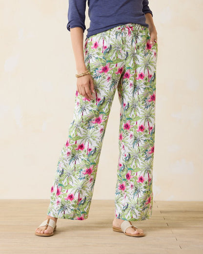Tommy Bahama Two Palms Coastal Palms High-Rise Linen Easy Pants
