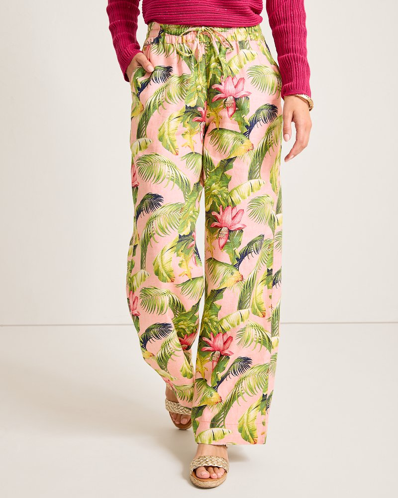 Tommy Bahama Two Palms Frond Royal High-Rise Linen Easy Pants