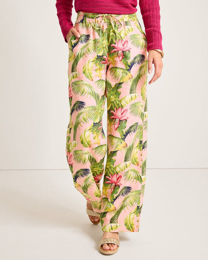 Tommy Bahama Two Palms Frond Royal High-Rise Linen Easy Pants