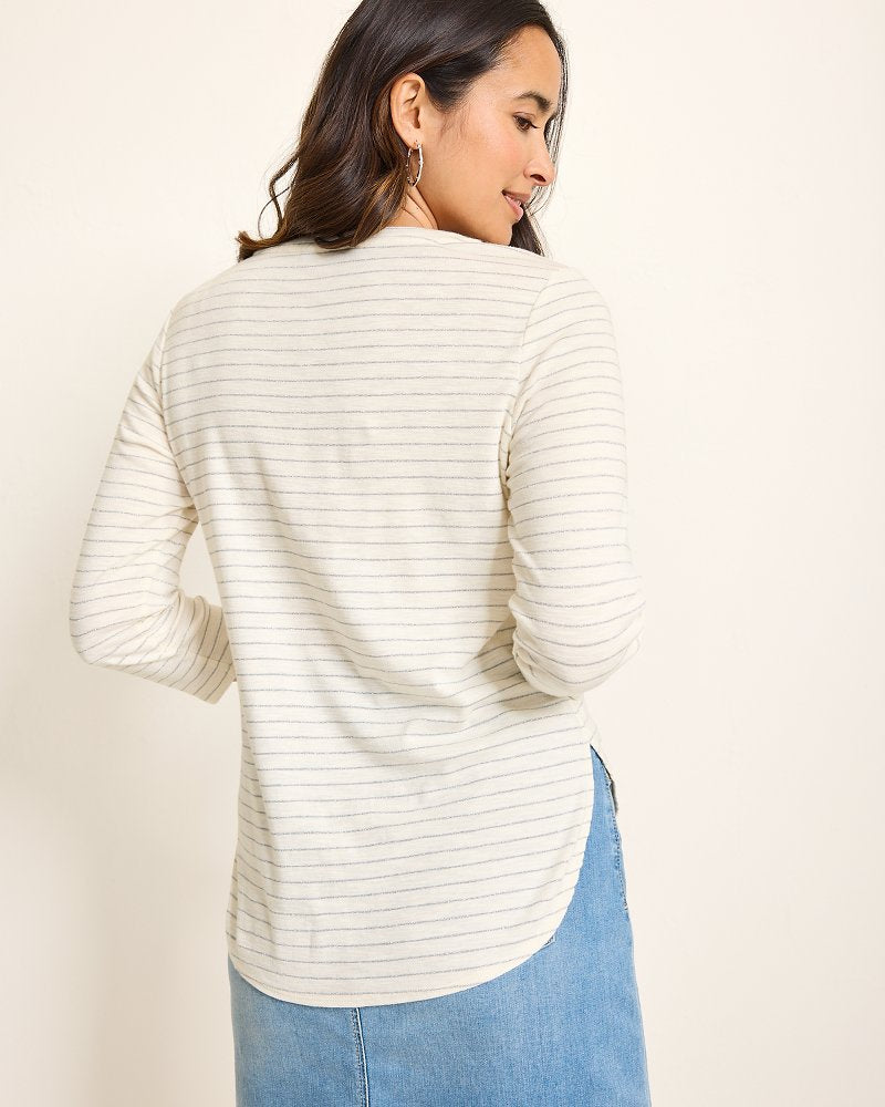 Tommy Bahama Ashby Isles Metallic Stripe 3/4-Sleeve T-Shirt