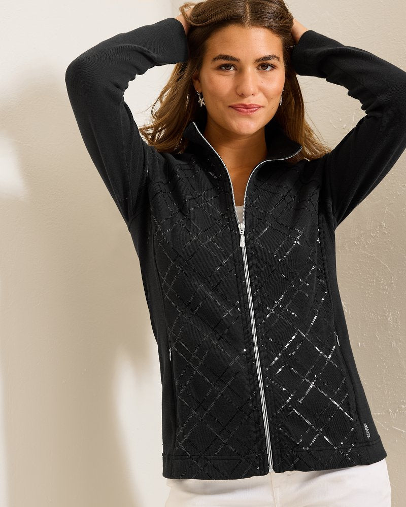 Tommy Bahama Aruba Diamond Days Embroidered Full-Zip Sweatshirt