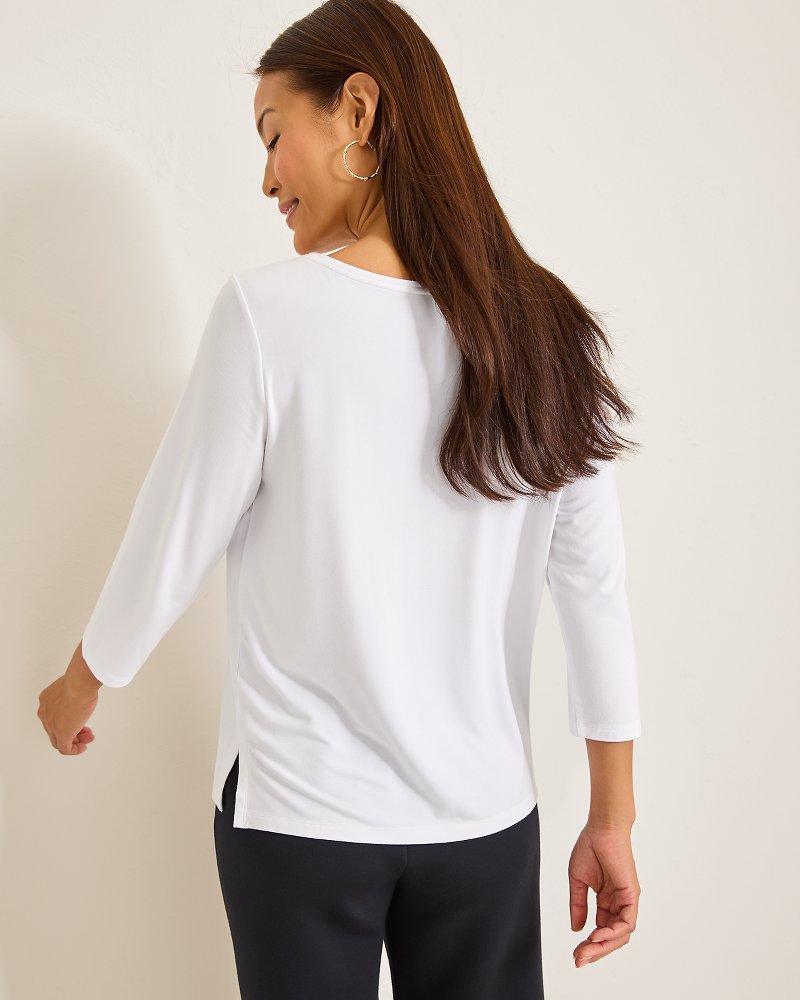 Tommy Bahama Kona Isles 3/4-Sleeve Boat-Neck Top