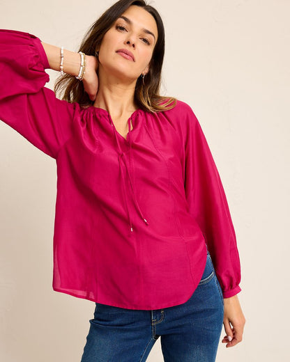 Tommy Bahama Agua Amara Seamed Peasant Top