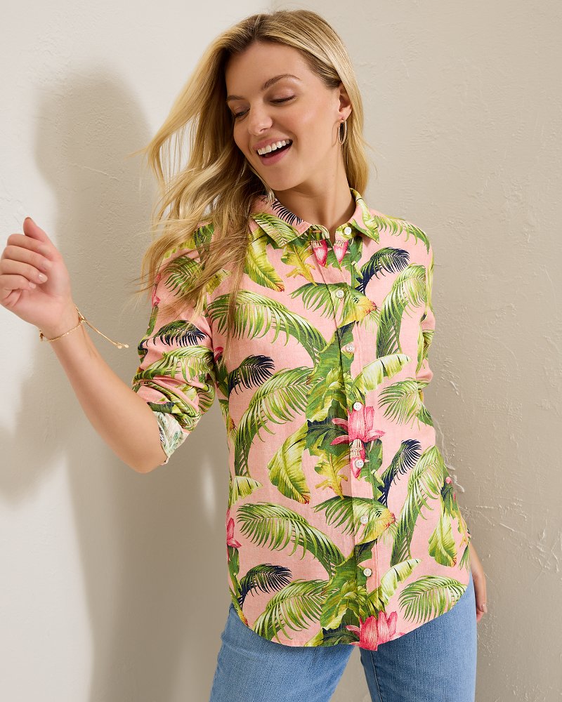 Tommy Bahama Coastalina Frond Royal Linen Shirt
