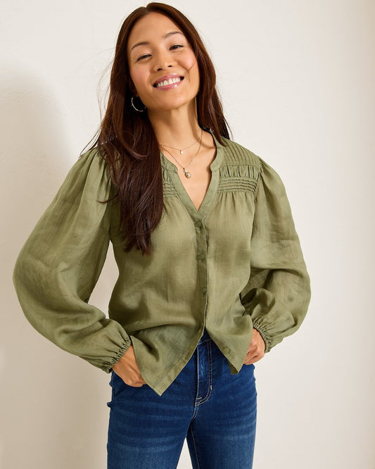Tommy Bahama Palm Breeze Pintuck Blouse