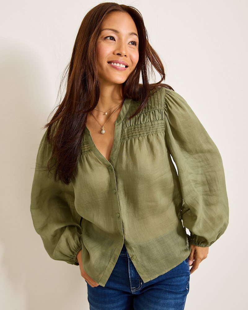 Tommy Bahama Palm Breeze Pintuck Blouse