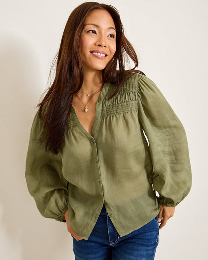 Tommy Bahama Palm Breeze Pintuck Blouse
