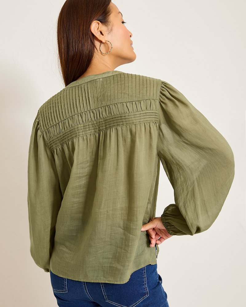 Tommy Bahama Palm Breeze Pintuck Blouse