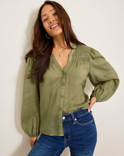 Tommy Bahama Palm Breeze Pintuck Blouse