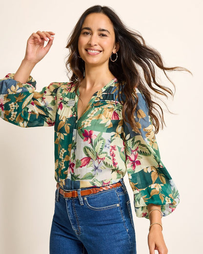 Tommy Bahama Hightide Flora Pintuck Blouse