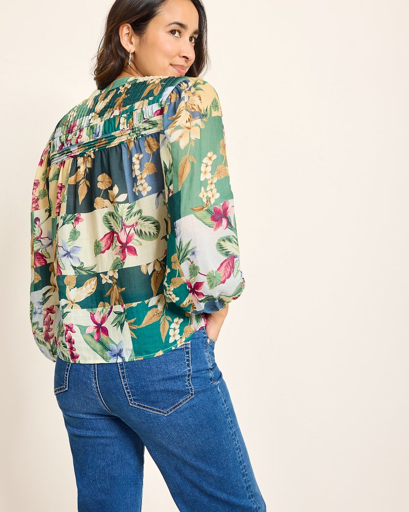 Tommy Bahama Hightide Flora Pintuck Blouse