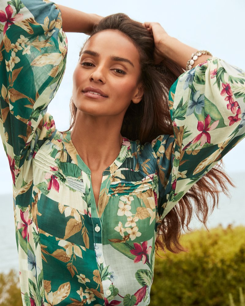 Tommy Bahama Hightide Flora Pintuck Blouse