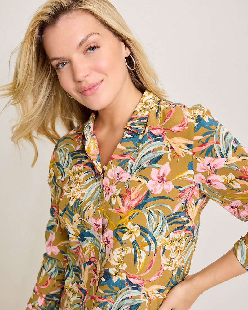 Tommy Bahama Flora Amora Long-Sleeve Silk Shirt