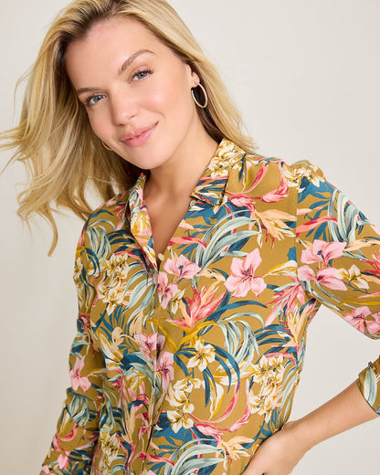 Tommy Bahama Flora Amora Long-Sleeve Silk Shirt