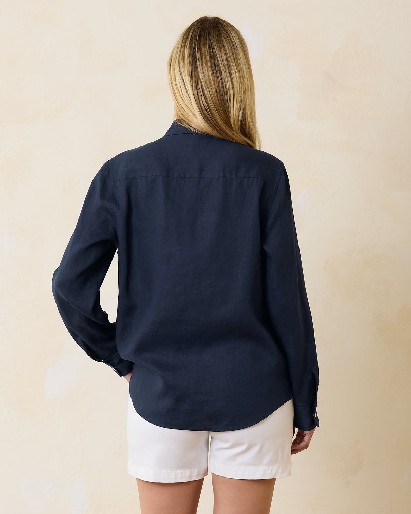 Tommy Bahama Coastalina Relaxed Long-Sleeve Linen Top