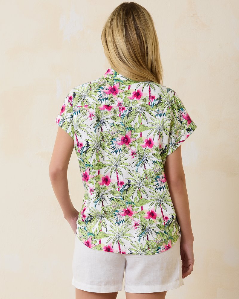 Tommy Bahama Coastalina Coastal Palms Linen Camp Shirt