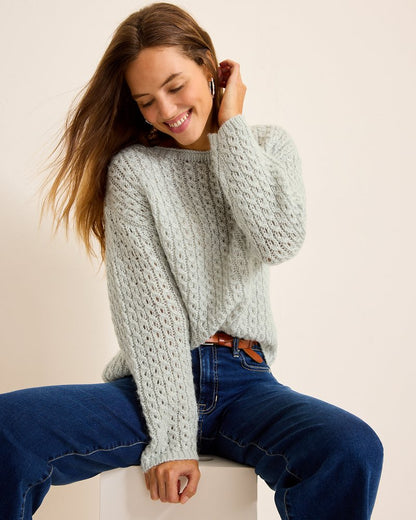 Tommy Bahama Shimmer Cable Boat-Neck Sweater