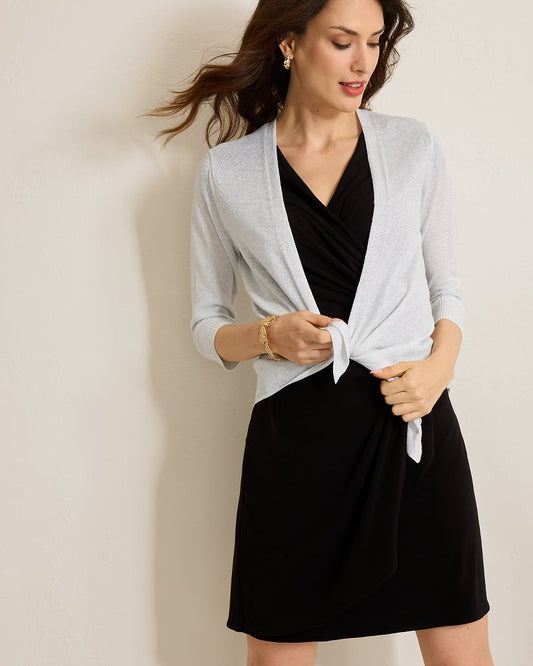 Tommy Bahama Addison Shimmer Linen-Blend Cardigan