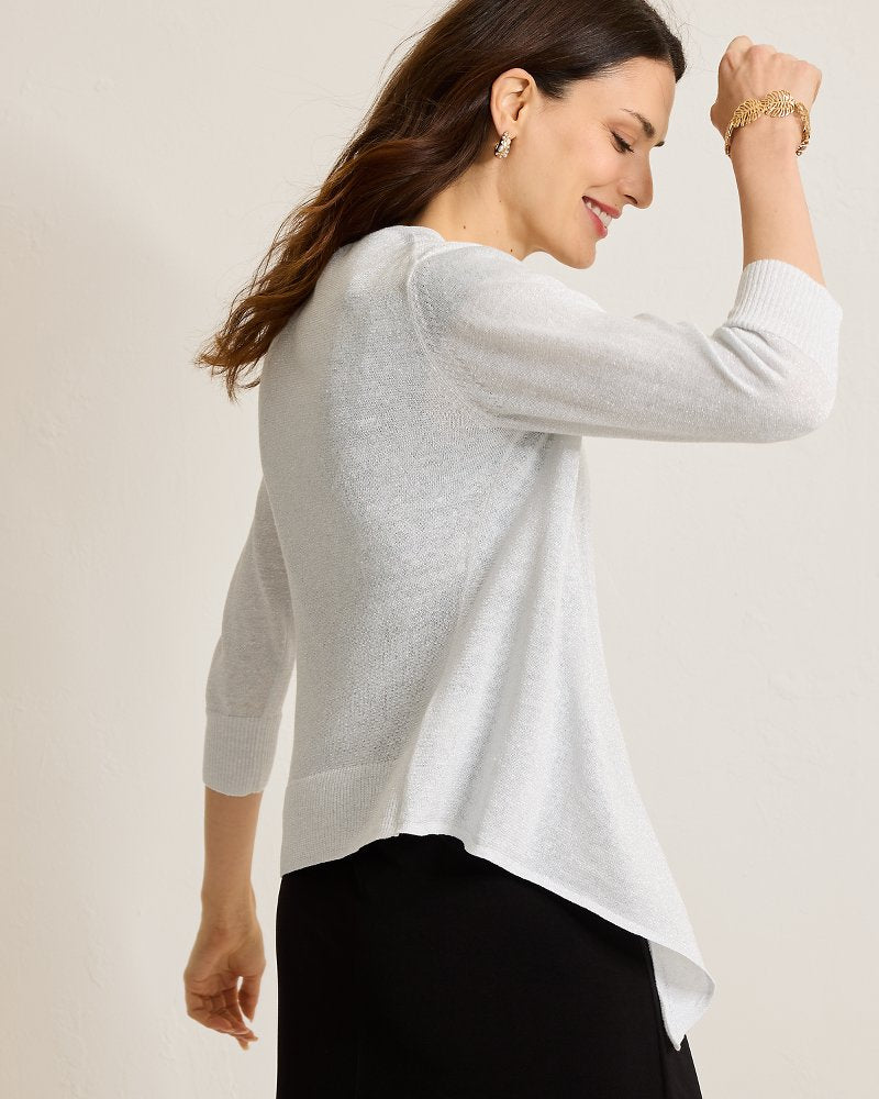 Tommy Bahama Addison Shimmer Linen-Blend Cardigan