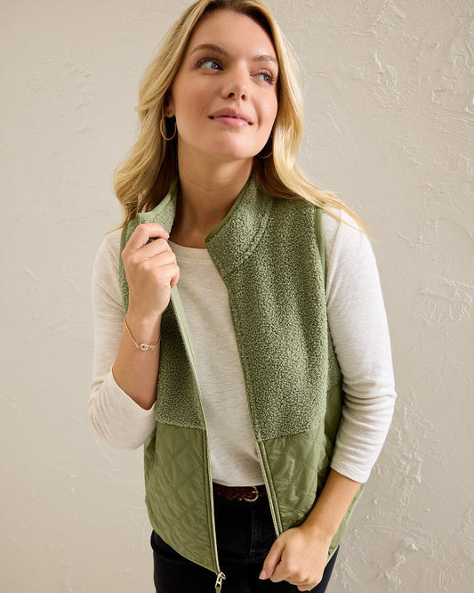 Tommy Bahama Faux Sherpa Hybrid Vest