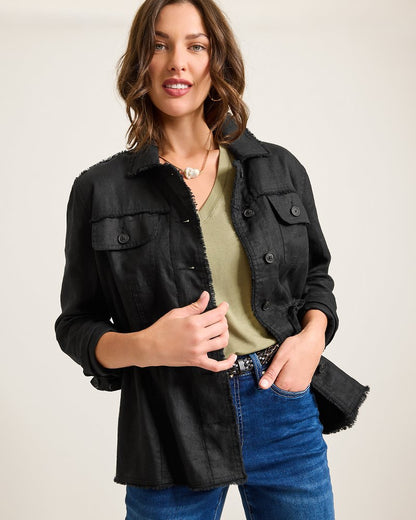 Tommy Bahama Two Palms Linen Raw-Edge Utility Jacket