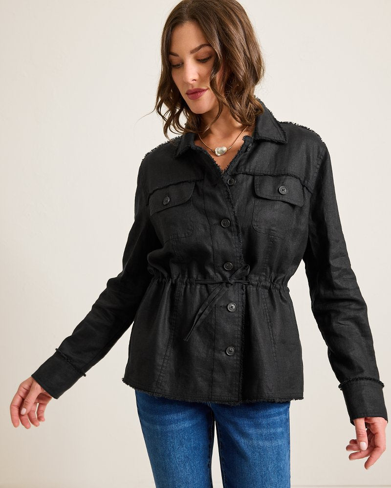 Tommy Bahama Two Palms Linen Raw-Edge Utility Jacket