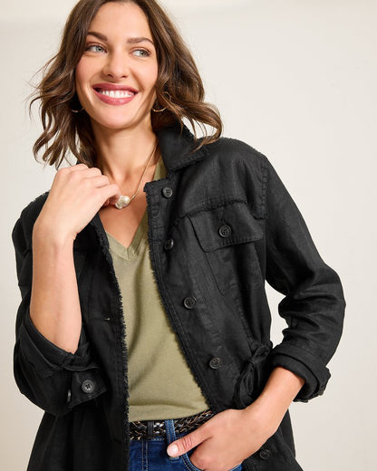 Tommy Bahama Two Palms Linen Raw-Edge Utility Jacket