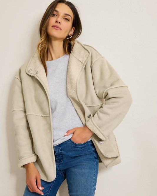 Tommy Bahama Reversible Faux Shearling Coat