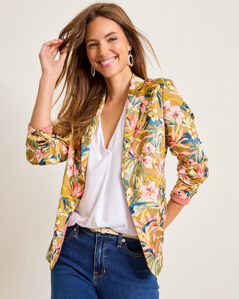 Tommy Bahama Flora Amora Satin Blazer