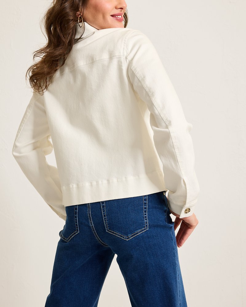 Tommy Bahama Cotton Twill Cropped Peacoat