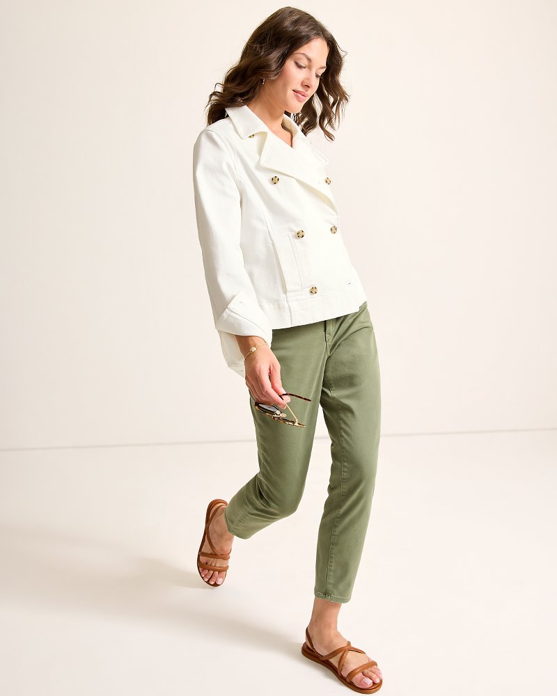 Tommy Bahama Cotton Twill Cropped Peacoat