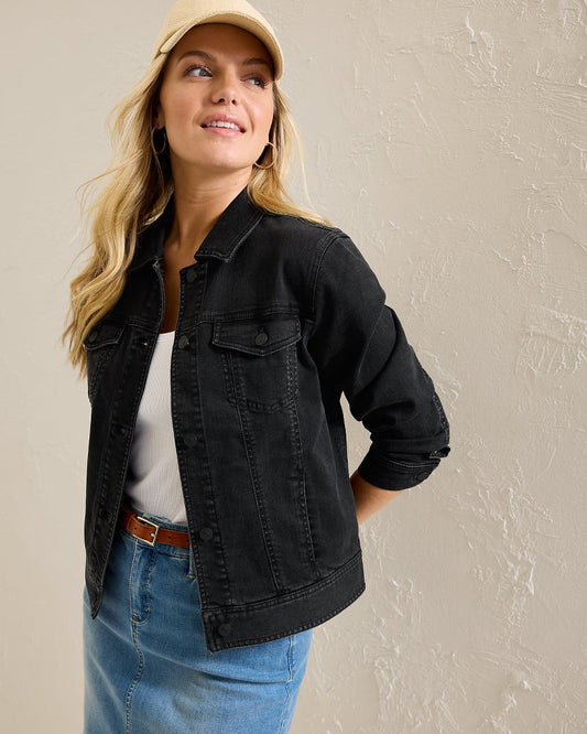 Tommy Bahama Black Classic Jean Jacket