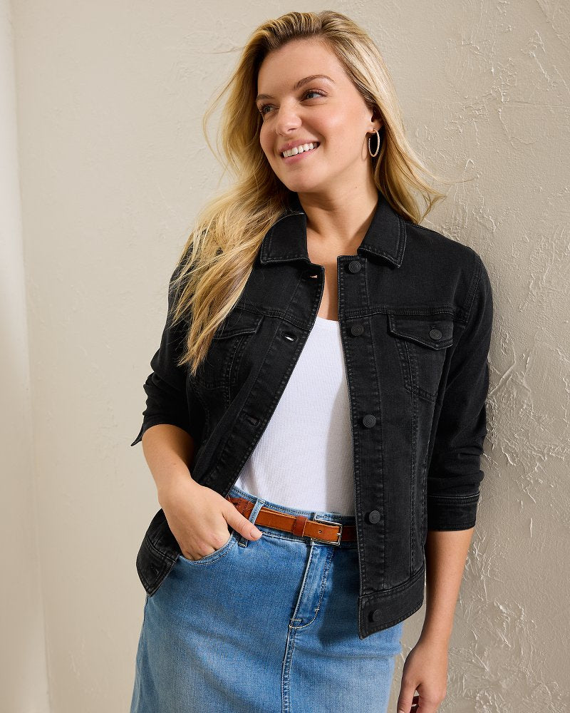 Tommy Bahama Black Classic Jean Jacket