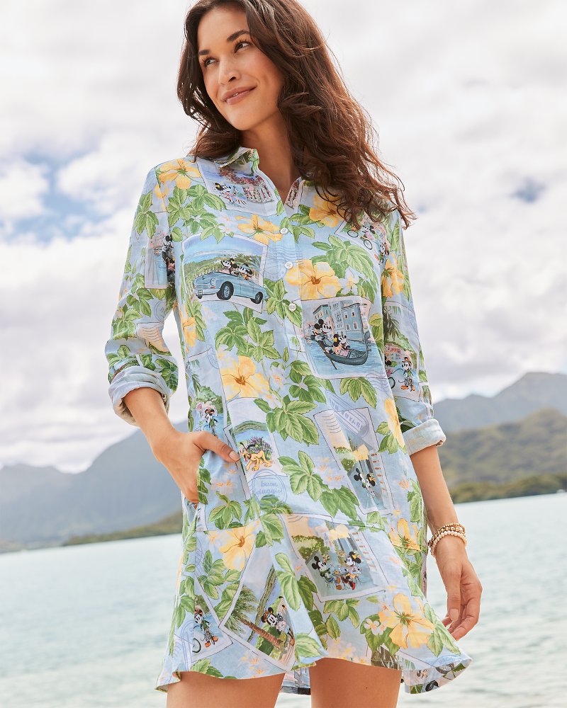 Tommy Bahama Disney Coastalina Postcard to Paradise Linen Dress