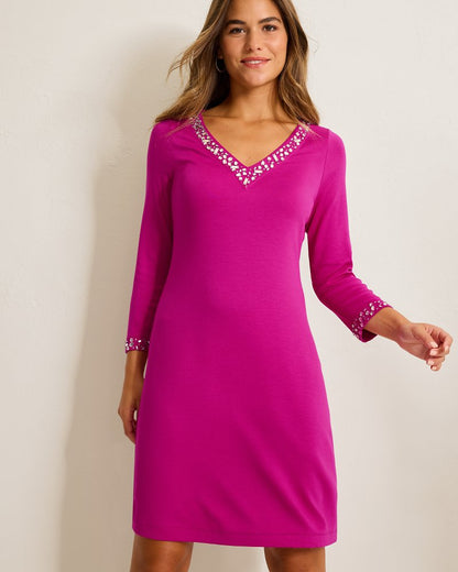 Tommy Bahama Darcy Embellished V-Neck Dress