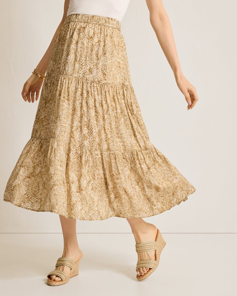 Tommy Bahama Playa Python Shimmer Midi Skirt