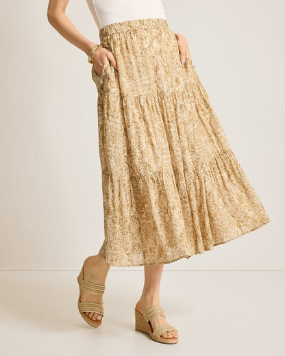 Tommy Bahama Playa Python Shimmer Midi Skirt