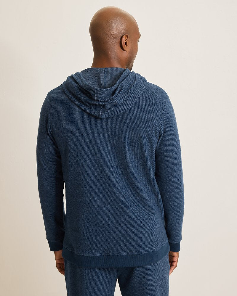 Tommy Bahama Big & Tall Textured Twill Stripe Hoodie