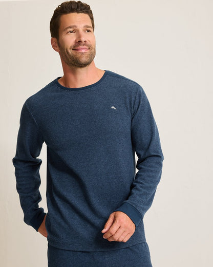 Tommy Bahama Textured Twill Stripe Crew Long-Sleeve Top