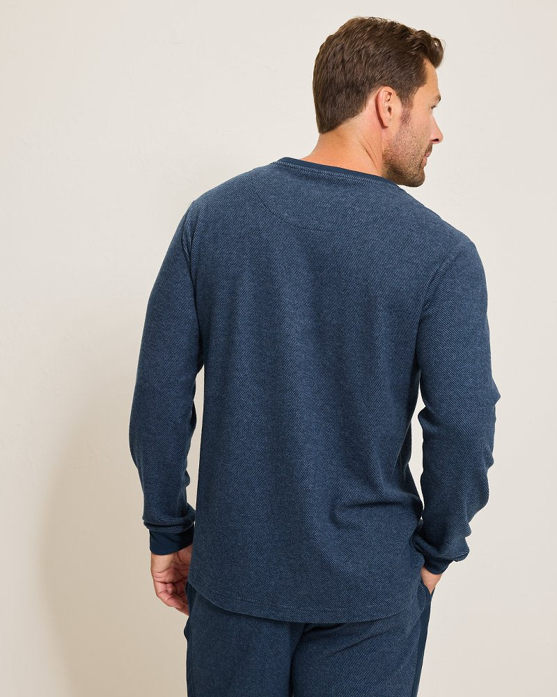 Tommy Bahama Textured Twill Stripe Crew Long-Sleeve Top