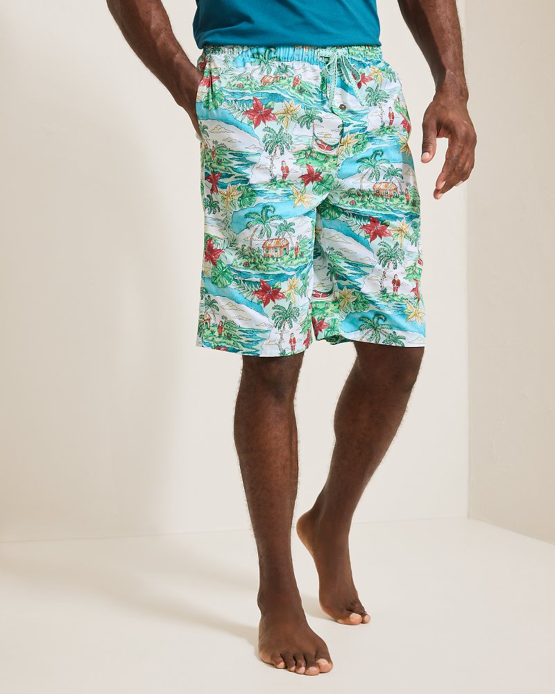 Tommy Bahama Big & Tall Woven Tropical Print Pajama Shorts