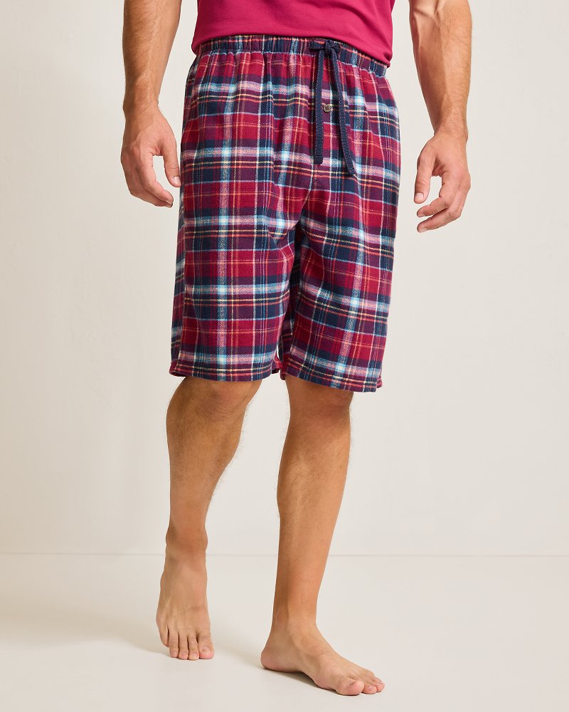 Tommy Bahama Big & Tall Flannel Plaid Pajama Shorts