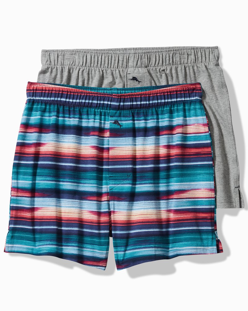 Tommy Bahama Tropical Print & Solid Knit Boxers—2-Pack