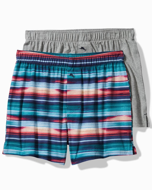 Tommy Bahama Tropical Print & Solid Knit Boxers—2-Pack