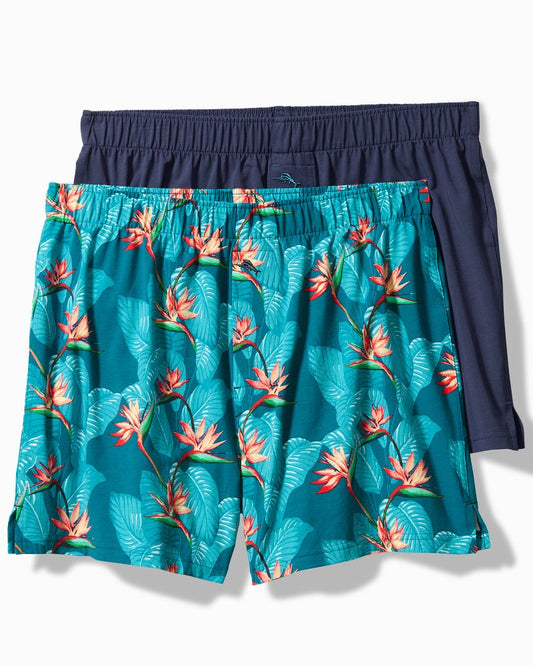 Tommy Bahama Big & Tall Tropical Print & Solid Knit Boxers—2-Pack