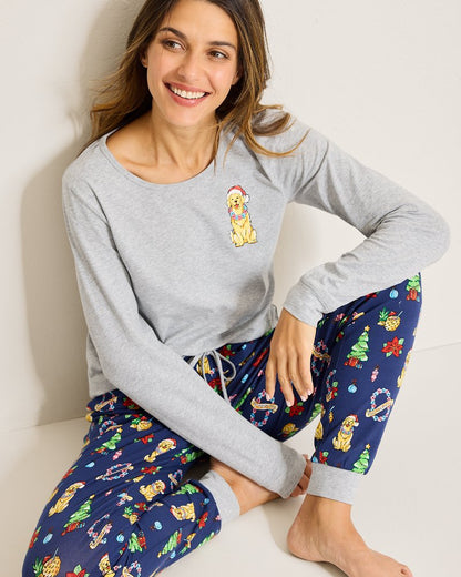 Tommy Bahama Holiday Dog Long Sleeve & Pants Family Pajama Set