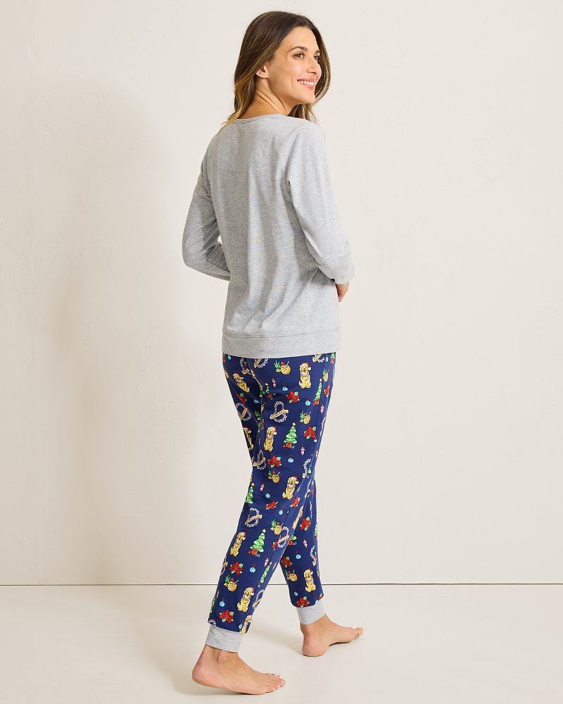 Tommy Bahama Holiday Dog Long Sleeve & Pants Family Pajama Set