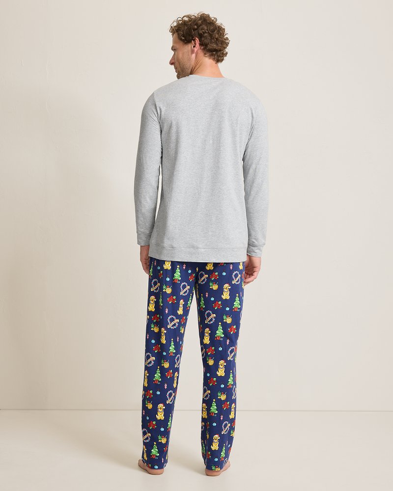 Tommy Bahama Holiday Dog Long Sleeve & Pants Pajama Set